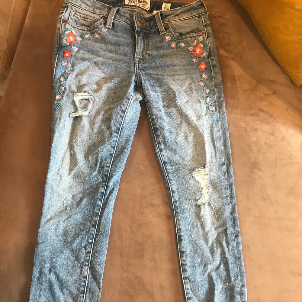 Brand New Lucky Embroidered Jeans